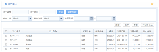 华天动力OA系统试用报告之固定资产篇